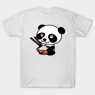 Baby Panda Bear Eating Rice T-Shirt